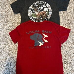 Youth boys T shirts. Burlebo and Local Boy. Size: Medium.